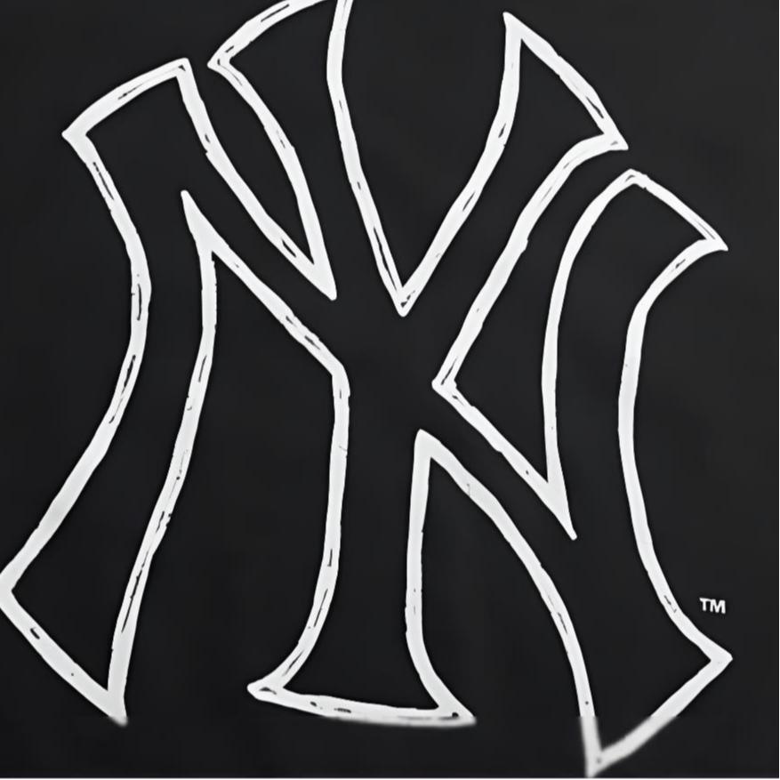 New MLB MONOGRAM Collection New York Yankees 25SS T Shirt Unisex Black 3ATSB7053-50BKS