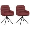 Swivel Chair Dining Room 2 Pcs Faux Leather Wine Red 59x59.5x90cm