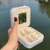 Diamond Jewelry Box with Mirror: Portable Storage for Rings, Earrings, and Necklaces