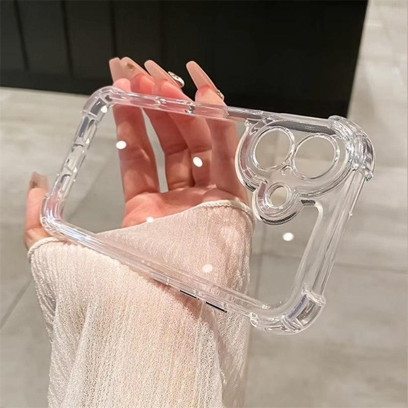 

Роскошный прозрачный противоударный чехол-бампер с подушкой безопасности для iPhone 16 15 14 Pro Max Plus 12 13 11 16Pro акриловый прозрачный ультратонкий чехол iPhone 11 прозрачный