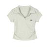 Front shoulder sweet casual versatile short-sleeved t-shirt women's summer fashion college style POLO collar student top tide