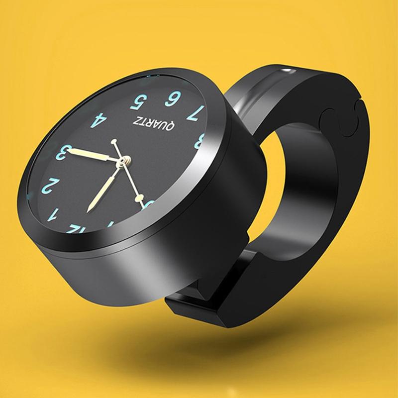 Motorrad Quad Zeitplan Lenkeruhr Uhr Schwarz Leuchtend 22/25mm Lenker