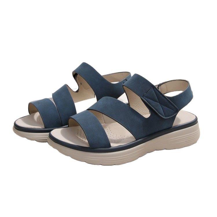2025 new women's sandals lightweight soft sole non-slip thick sole large size Velcro outer sandals women's shoes wish