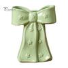 Dried Flower Holder Ceramic Bow Vase with Star, Decorative Flowers Vase, Creative French Style Arrangement for Living Room Table Centerpiece