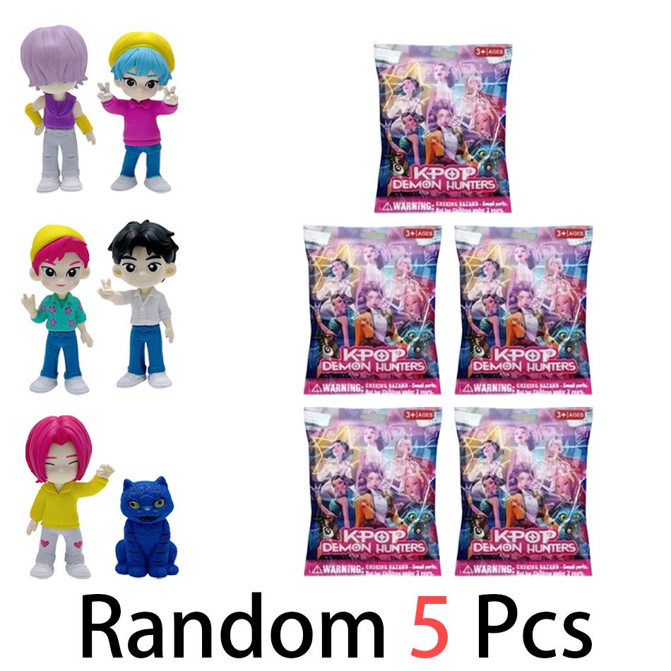 Anime K-pop Demon Hunters Series Figure Bag Tiger Figurine Toy Desk Decoration Statues Ornament Halloween Christmas Kid Gifts