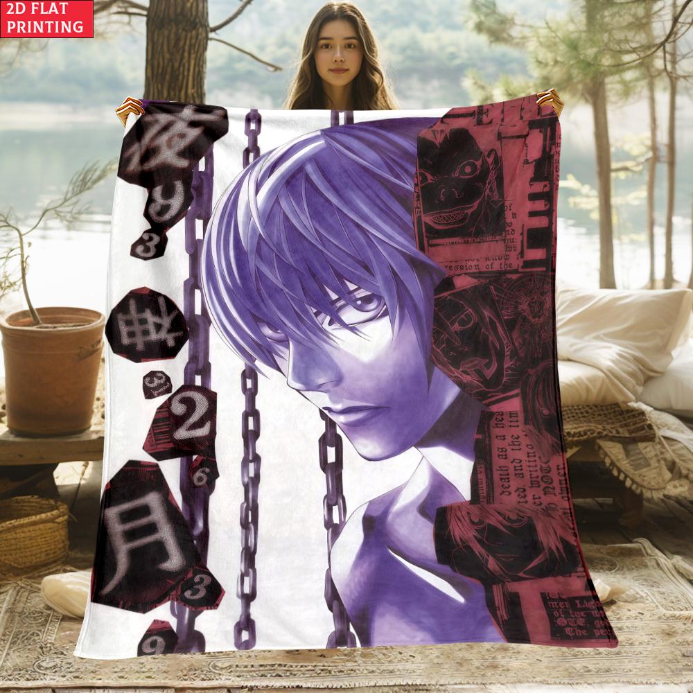 Anime Yagami with Chains Print Thin Flannel Blanket for Living Room,Sofas Blankets,Lunch Break,blankets Fluffy Blanket