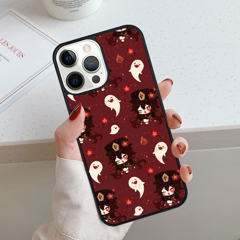 Cartoon Hu Tao Genshin Impact Phone Case For iPhone 17 Air 11 12 13 14 15 16 Pro Max Cover For iPhone 17 Air Max Plus