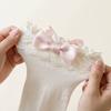 White Women Socks Lolita Bowknot Socks Japanese Short Crew Socks  Spring Summer