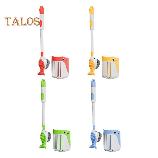 Squirt Whale Toilet Brush 360-Degree Cleaning Brush with Silicone Head Hanging Hole Design Wall-mounted Toilet Brush
