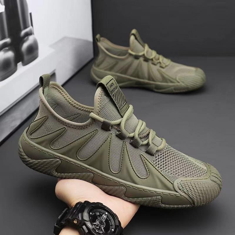 2025 Summer New Lightweight Men's Shoes Flying Woven Sports Shoes Men's Work Trendy Shoes Casual Breathable Versatile Mesh Shoes