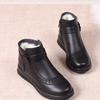 Winter mother cotton shoes soft leather shoes wool medium old woman short boots velvet warm elderly grandmother non-slip shoes