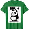 Bruh Grumpy Panda Graphic Print Short Sleeve Cotton Casual TShirt for Unisex Women