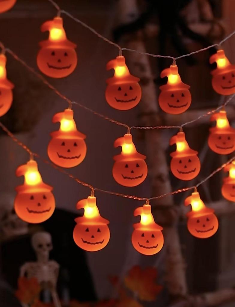 Halloween LED Pumpkin String Lights - Colorful Ghost Festive Decor