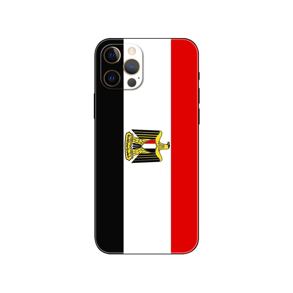 Egyptian Flag Phone Case for Iphone 5 5s 2020se 6 6s 7 8 Plus X 10 XR XS 11 12 13 Mini Pro MAX Black Tpu Back Cover