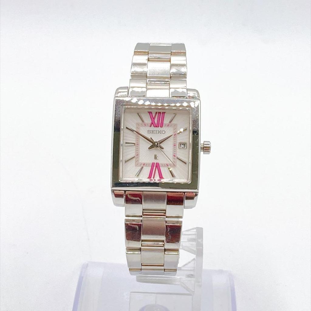 Used SEIKO Ladies Watch Quartz Working Square Date 539