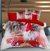 Christmas bedding cotton satin 160x200 + pillowcases Christmas tree, bubbles snowman