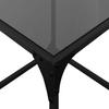  Coffee Table with Black Glass Top, 40x40x40 Cm, Steel