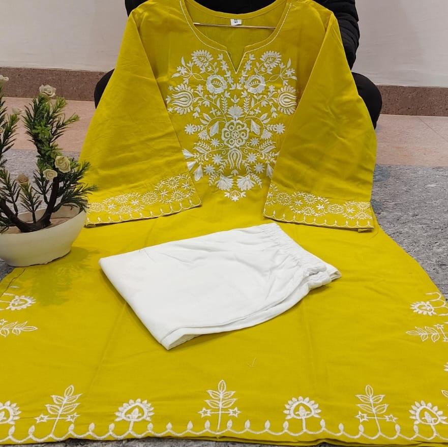 Women Designer Top Tunic Kurta Palazzo Cord Set Indian Bollywood Cotton Kurti Dress