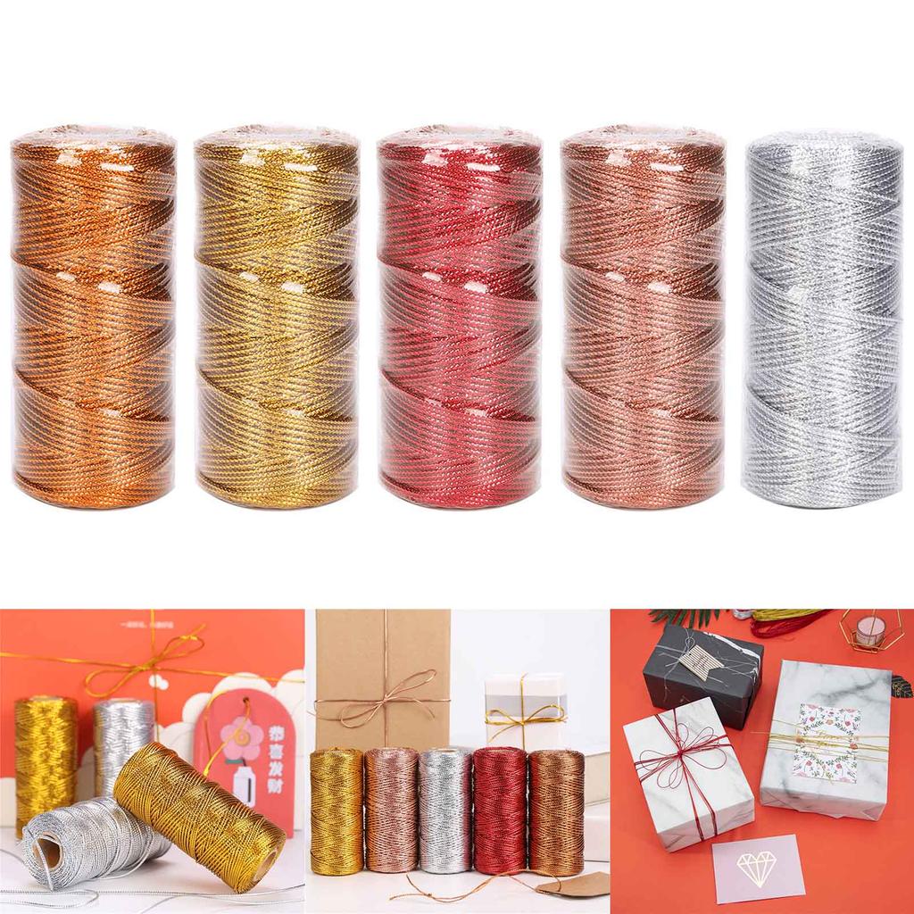 Christmas Metallic Bakers Twine 109 Yards Christmas Decorative Wrapping Twine String for Gift Wrapping Gift Decoration