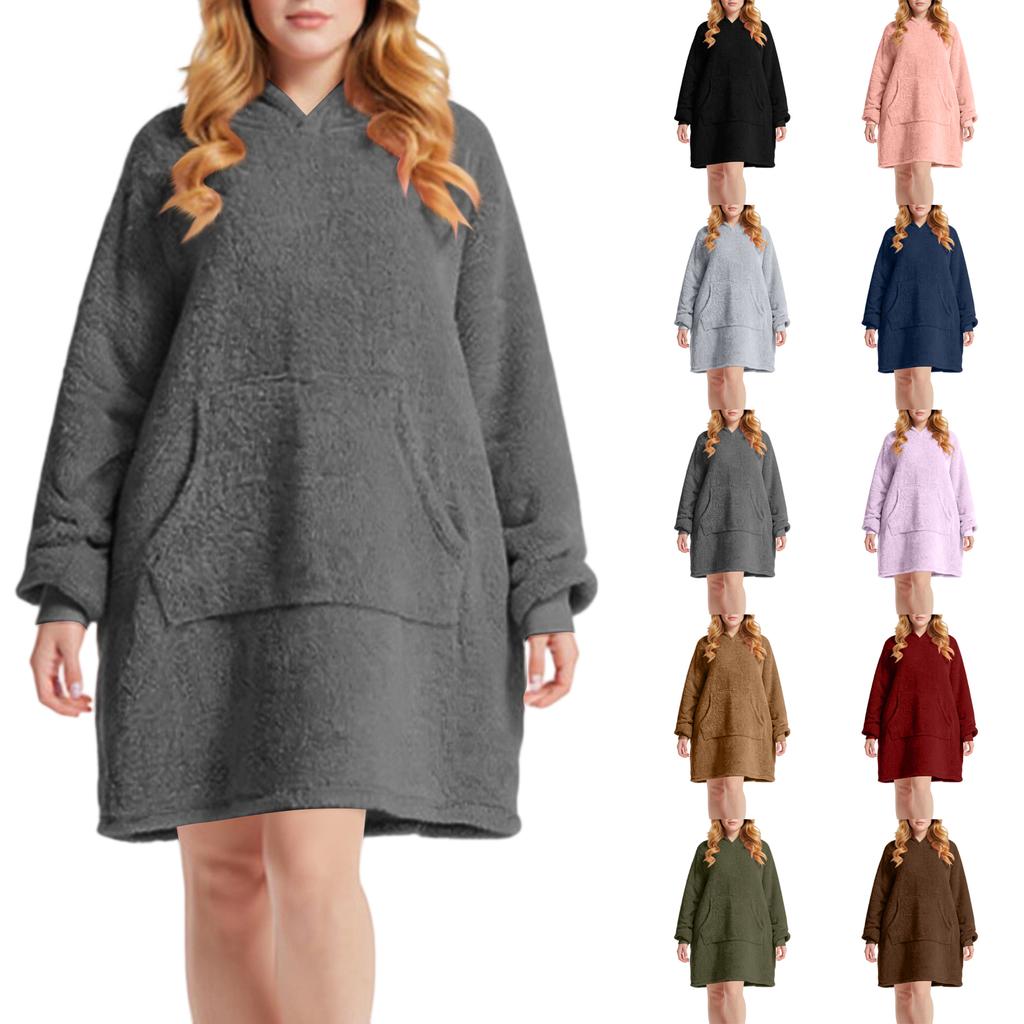 Women's Loose Thickened Double-Faced Fleece Hoodie Home Clothes Top