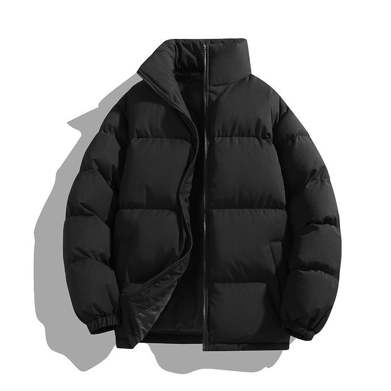 Splicing Stand-up Collar Cotton Clothes Men's Winter New High Street Fashion Loose Trendy Brand Casual Versatile Warm Jacket