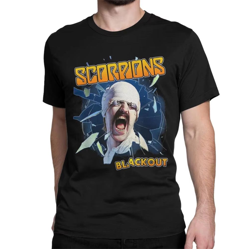 Men Women Printed T-Shirt Heavy Metal Scorpions Cotton Tees Short Sleeve Hard Rock Band T Shirt Round Collar Clothes Graphic