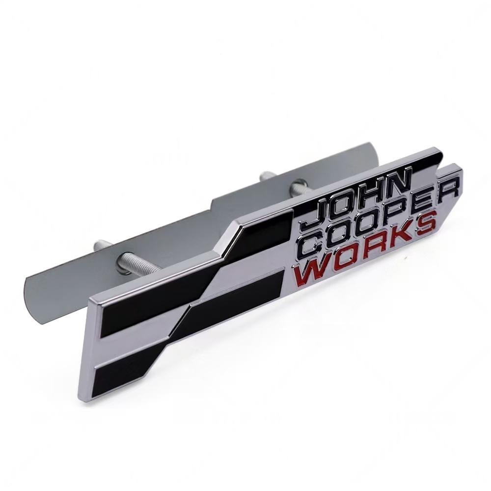 

Sporty 3D JCW John Cooper Works Metal Car Front Grille Emblem Rear Trunk Badge Sticker For Mini Cooper S R56 R59 R60 F56 Countryman Clubman Grille Badge срібний/чорний