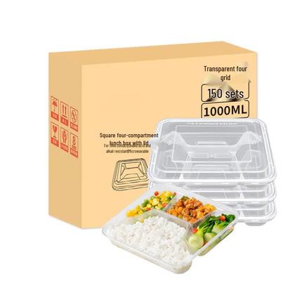 Eco-Friendly 4-Compartment Disposable Food Containers