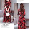 Summer Print Large Size Dress Long Paragraph Fashion Slim Big Swing Beach Skirt Female