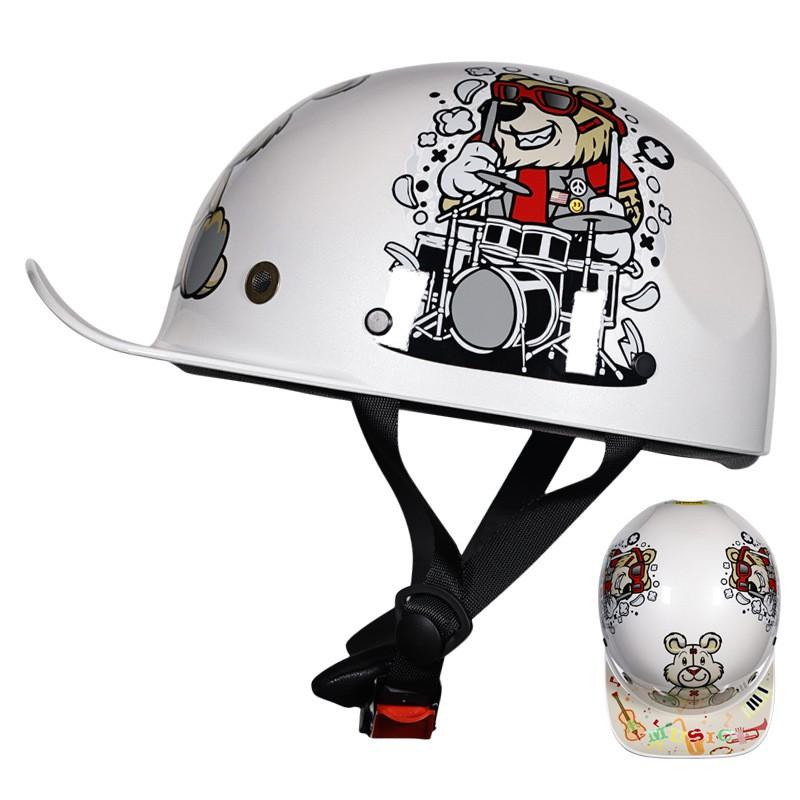 Kinder Fahrradhelm Halbschale Sicherheitskappe Skateboarden Radfahren Mit Retro Baseballkappen-Stil