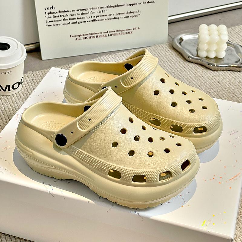 

Женские нескользящие пляжные сандалии на платформе 7 см - Дышащий дизайн с отверстиями из ЭВА 36/37 хаки