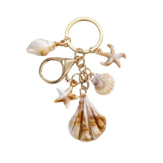 Beach Keychain Pendant Imitation Shell Conch Starfish Design Handbag Pendant Keyring Bag Charm Wallet Accessory