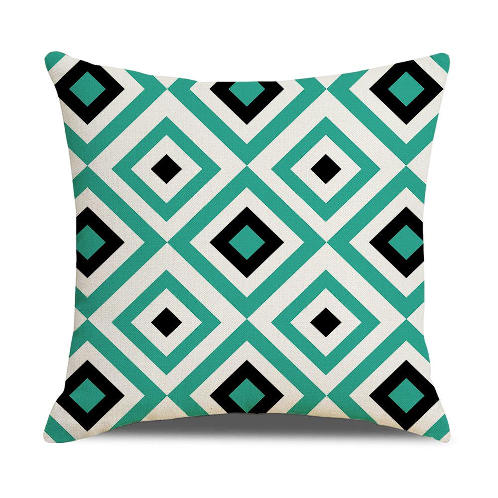Daily Household Products Classic Simple Geometric Pillowcase Linen Office Cushion Waist Pillowcase