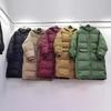 Winter New Down Jacket Women's Medium and Long Loose Hooded Knee Thickened White Duck Down Casual Bread Jacket