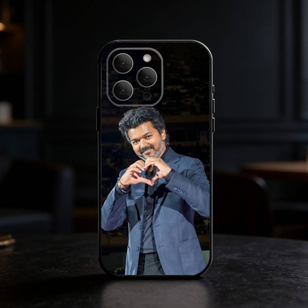 T-ThalaPathy Actor V-Vijay Phone Case Silicone black Soft For IPhone 17,16,15,14,13,12,11,SE,Plus Pro Max