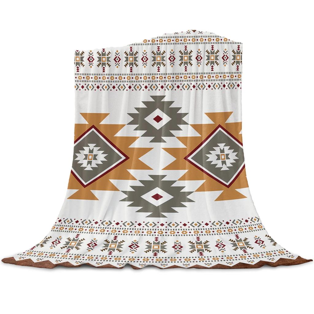 Indian Geometry Graphics Throws Blankets for Sofa Bed Winter Soft Plush Warm Sofa Throw Blanket Holiday Gifts