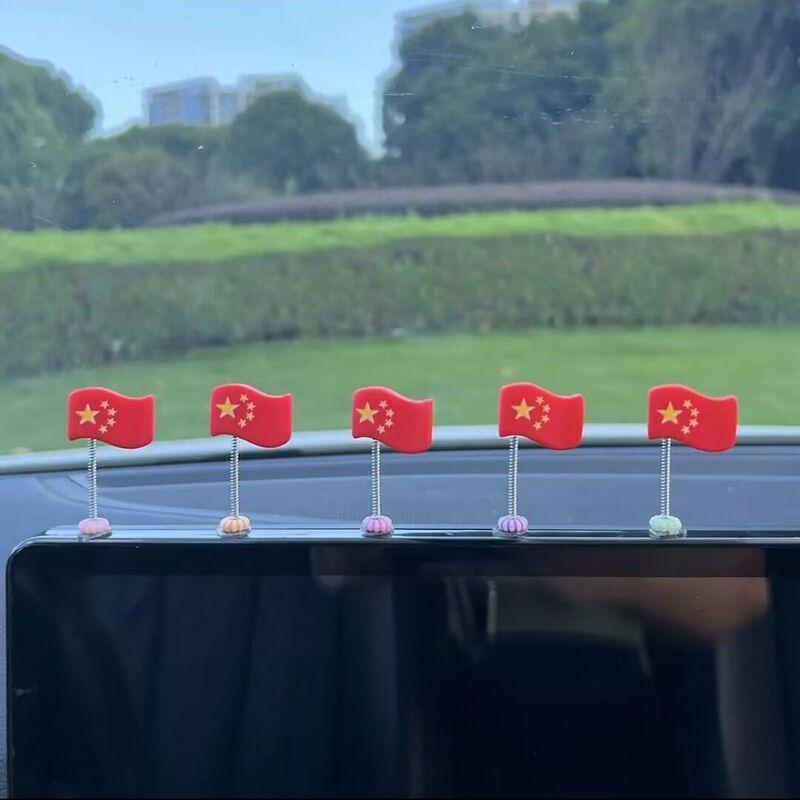 Патриотичный Панда Автомобильное Украшение: Пятизвездочный Красный Флаг ко Дню Национального Праздника - Декор Салона Электромобиля