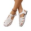 2025 Closed Toe Backless Flat Woven Sandals - Solid Color, Plus Size Available