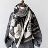 Plaid Floral Scarf Cashmere Winter Shawls and Wraps Women Thick Warm Bufanda Mujer Poncho Stoles Pashmina
