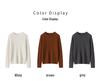 Women's Pure Cashmere Ribbed Knit Pullover - Autumn/Winter Round Neck Base Layer
