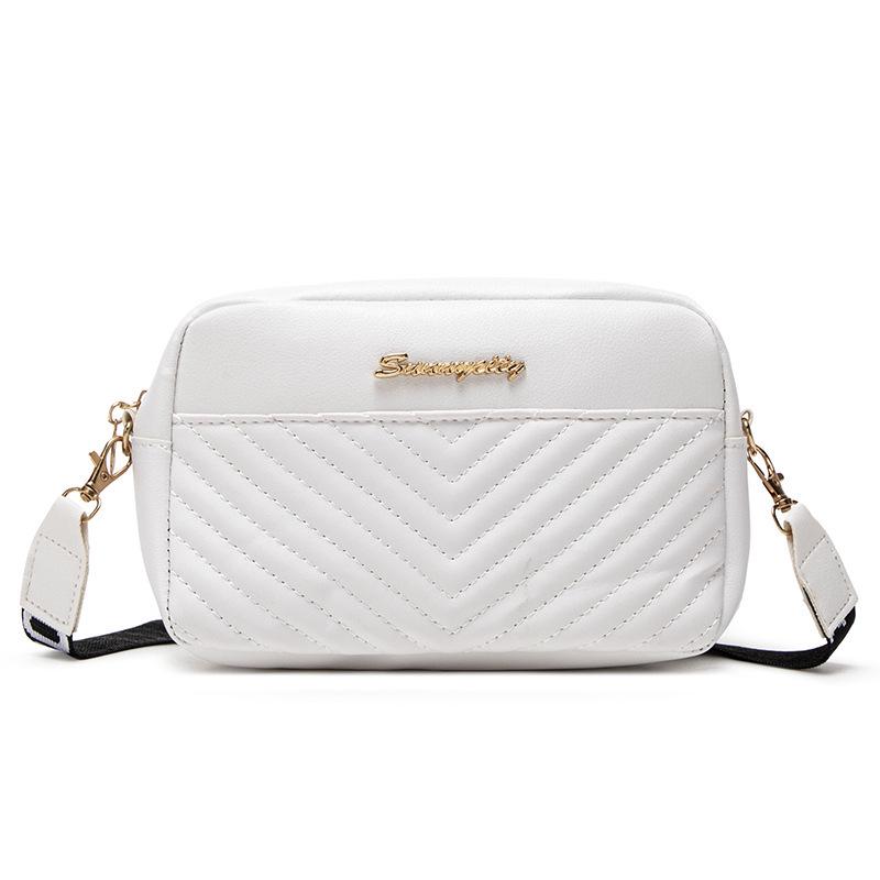 Kadın 2025 Moda Çok Yönlü Çapraz Askılı Nakışlı V Desenli Kamera El Çantası