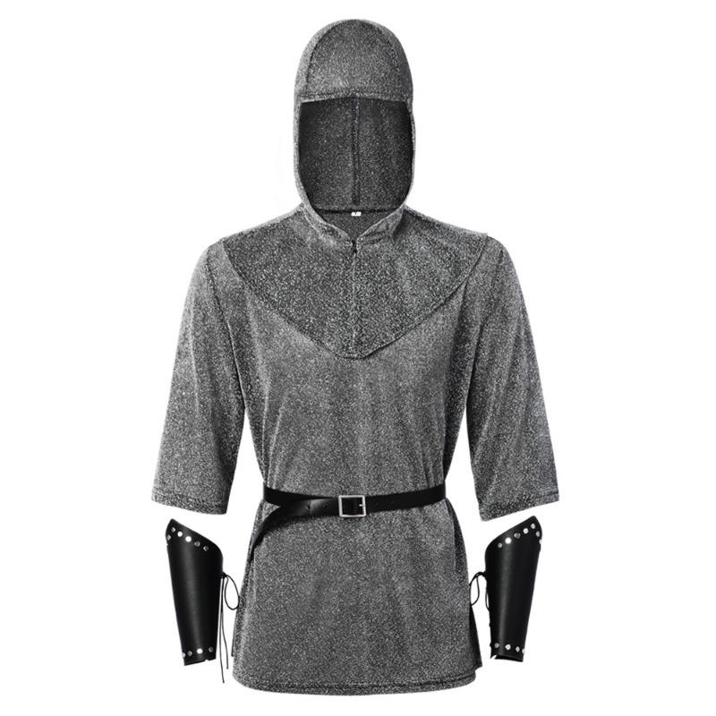 Emplar Costume for Men – Riveted Chain Shirt One Size Grey – Durable & Adjustable – Ideal for Medieval Fair LARP Themed Party