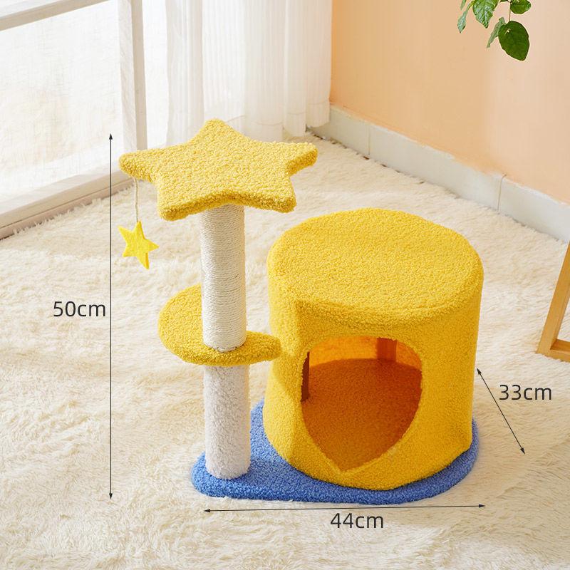 Space-Saving Cat Tree with Bed & Scratching Post for Small Apartments