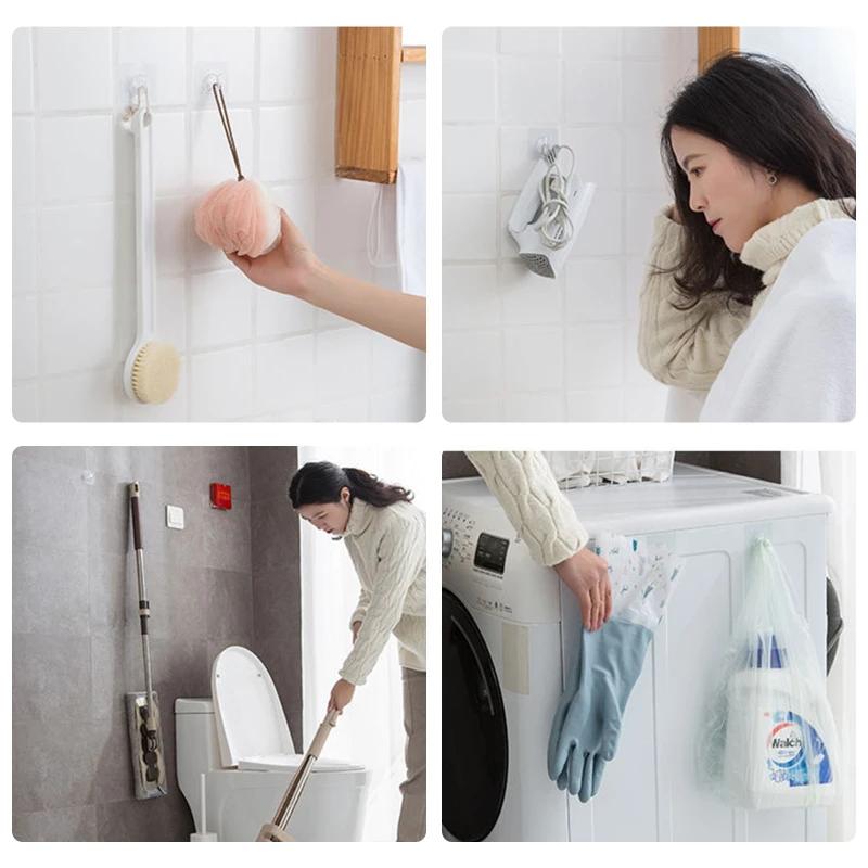 Bathroom Organizer Rack Hook 80PCS Home and Decoration Door Hooks For Kitchen Gadgets Hanging Organizers Transparent Heavy Duty