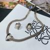 Sweet and Cool Wind Love, Trendy Design Sense Versatile Cold Wind Necklace Earrings