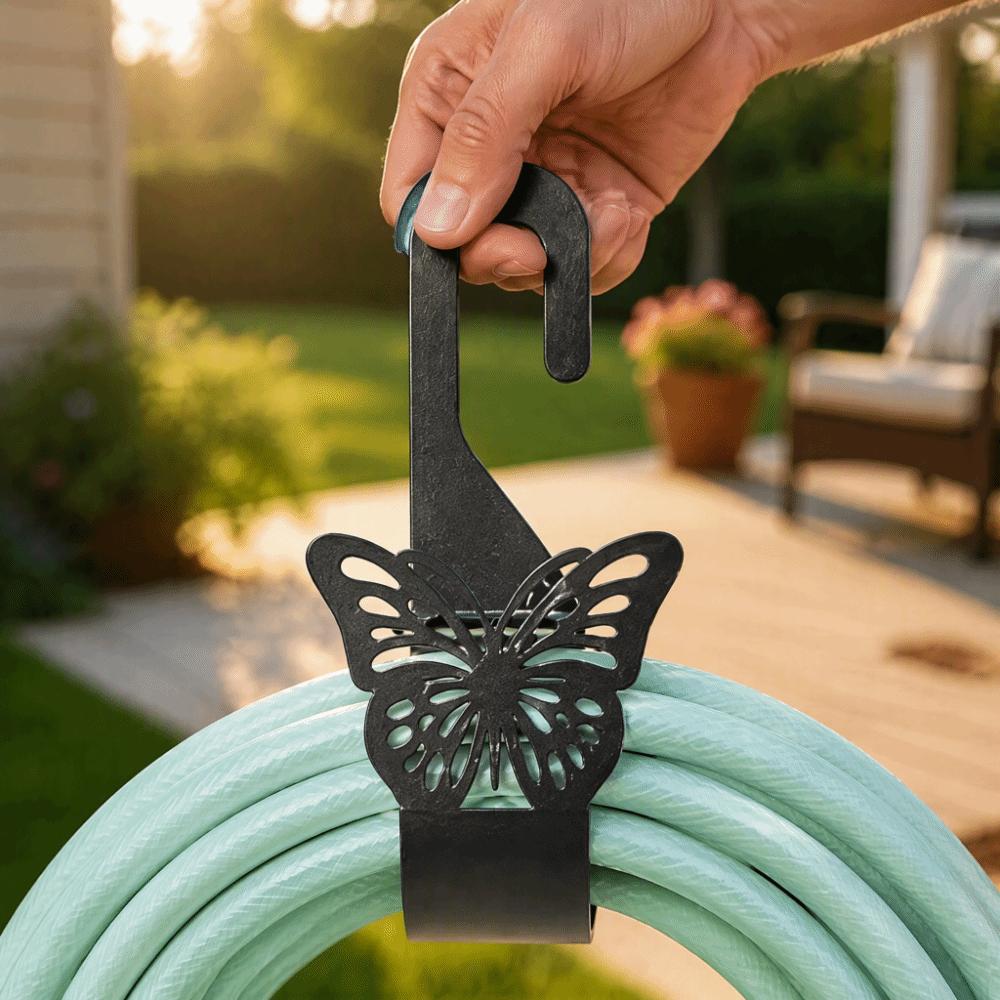 Heavy-Duty Wall-Mounted Hose Hanger Solid Material Large Weight Capacity Garden Hose Winder Easy To Install Bend Resistant