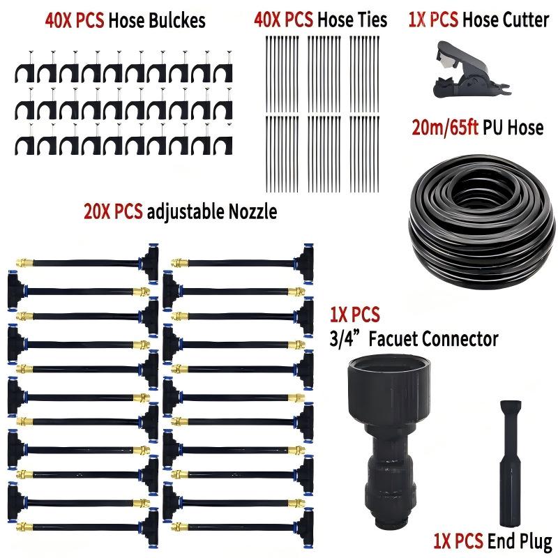 Universal Adjustable Micro-Atomizing Sprinkler Set for Irrigation, Cooling, and Humidification