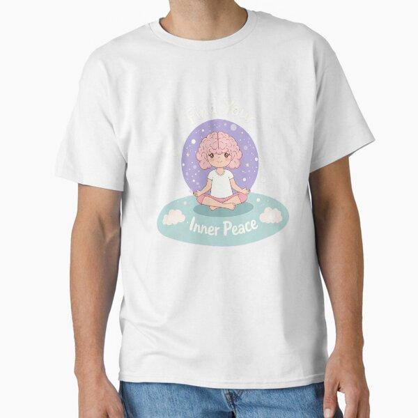 Men Casual Shirts Short Sleeves Find Your Inner Peace During Meditation White Tees T-shirts