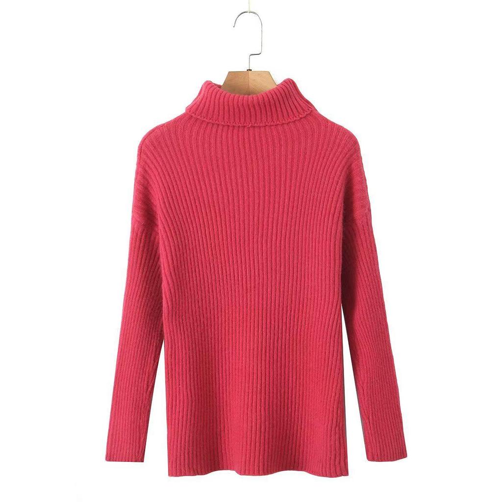 2024 Autumn Women's High Neck Long Sleeve Sweater - European American Style, Casual & Versatile Fashion