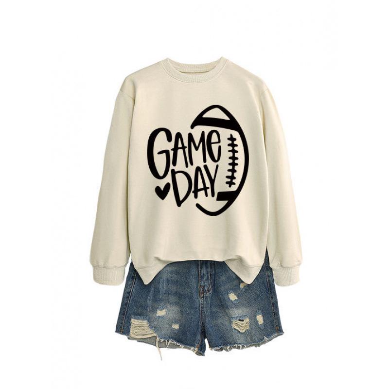 Women's Game Day Rugby Heart Long Sleeve Hoodie - Autumn/Winter Comfort